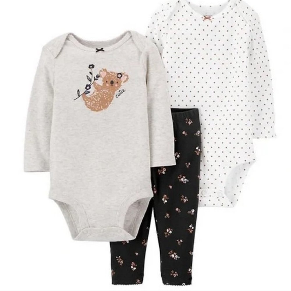 Baby Carter’s three-piece koala Bodysuit and‎ pants set